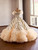 Champagne Tulle Straps Sequins Beading Prom Dress