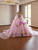 Pink Tulle Strapless Seuqins Prom Dress