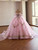 Pink Tulle Strapless Seuqins Prom Dress