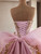 Pink Tulle Strapless Seuqins Prom Dress