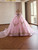 Pink Tulle Strapless Sequins Prom Dress