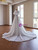White Mermaid Sequins Pearls Wedding Dress