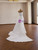 White Satin Strapless Pleats Beading Wedding Drss