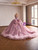Pink Tulle Strapless Appliques Beading Prom Dress