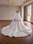 White Satin Long Sleeve Beading Wedding Dress