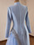 Light Blue Long Sleeve High Neck Beading Prom Dress