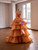 Orange Tulle Strapless Tiers Beading Prom Dress