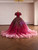 Burgundy Gradient Color Sequins Prom Dress