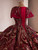 Burgundy Gradient Color Sequins Prom Dress