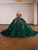 Green Tulle Sequins Appliques Long Sleeve Prom Dress