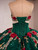 Green Tulle Sequins Appliques Long Sleeve Prom Dress