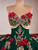 Green Tulle Sequins Appliques Long Sleeve Prom Dress