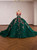Green Tulle Sequins Appliques Long Sleeve Prom Dress