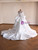 White Satin Long Sleeve Beading Wedding Dress