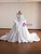 White Satin Long Sleeve Beading Wedding Dress