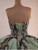 Green Tulle Strapless Sequins Appliques Prom Dress