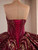 Burgundy Tulle Sequins Strapless Tiers Prom Dress