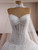 White Mermaid Tulle Strapless Pearls Wedding Dress