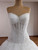 White Mermaid Tulle Strapless Pearls Wedding Dress