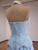 Light Blue Tulle Pleats Beading Prom Dress