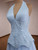 Light Blue Tulle Pleats Beading Prom Dress
