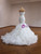 White Mermaid Tulle Sequins Flower Wedding Dress