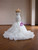 White Mermaid Tulle Sequins Flower Wedding Dress