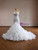 White Mermaid Tulle Sequins Flower Wedding Dress