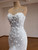 White Mermaid Tulle Sequins Flower Wedding Dress