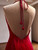 Red Mermaid Backless Beading Prom Dress