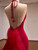 Red Mermaid Backless Beading Prom Dress