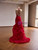 Red Mermaid Backless Beading Prom Dress