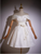 White Off the Shoulder Print Homecoming Dress