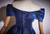 Navy Blue Satin Beading Homecoming Dress