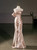 Champagne Satin Pleats Prom Dress