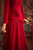 Red Long SLeeve Off the Shoulder Pleats Prom Dress