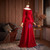 Red Long SLeeve Off the Shoulder Pleats Prom Dress