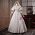 White Satin Short Sleeve Wedding Dress