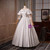 White Satin Short Sleeve Wedding Dress