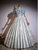 Light Blue Print Off the Shoulder Quinceanera Dress