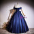 Navy Blue Off the Shoulder Bow Quinceanera Dress