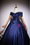 Navy Blue Off the Shoulder Bow Quinceanera Dress