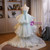 Princess Green Tulle Strapless Tiers Flower Prom Dress