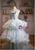 Princess Green Tulle Strapless Tiers Flower Prom Dress