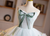 Princess Green Tulle Strapless Tiers Flower Prom Dress