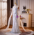 White Mermaid Sequins Strapless Pearls Prom Dress