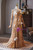 Champagne Lace Sequins Halter Prom Dress