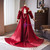 Burgundy Lace High Neck Prom Dress