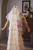 Apricot Tulle Spaghetti Straps Sequins Wedding Dress