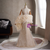 Champagne Mermaid Sequins Strapless Prom Dress